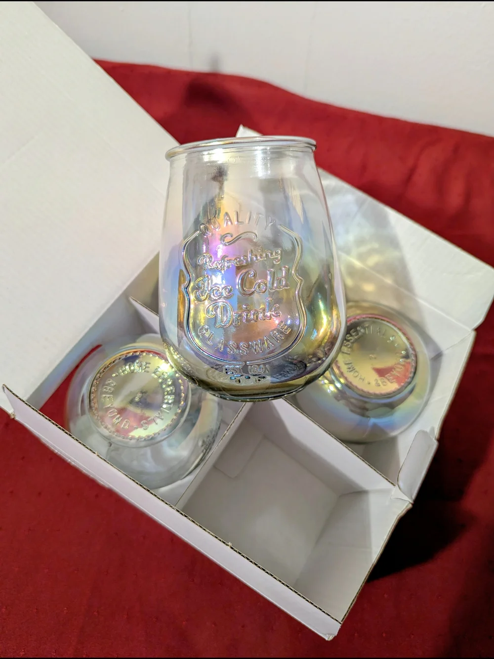 Irridescent Stemless Wine Glasses - Set of 4